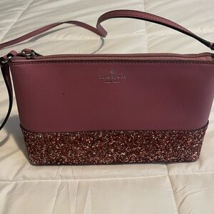 Kate Spade Pink Crossbody Bag with Glitter Accents